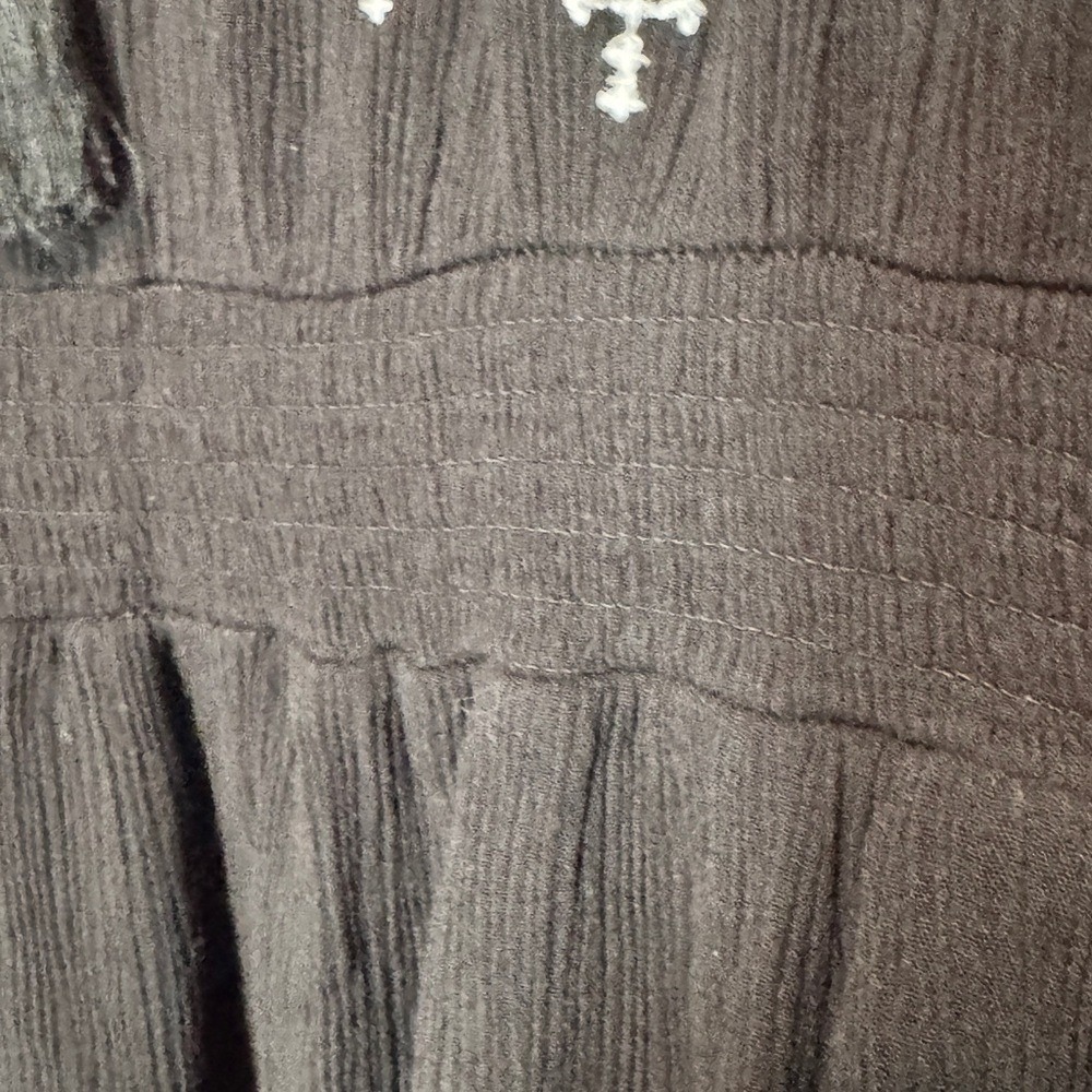 Braeve Womens Black Embroidered Boho Tassel Mini Dress Smocked Waist Size M‎ - Picture 5 of 10